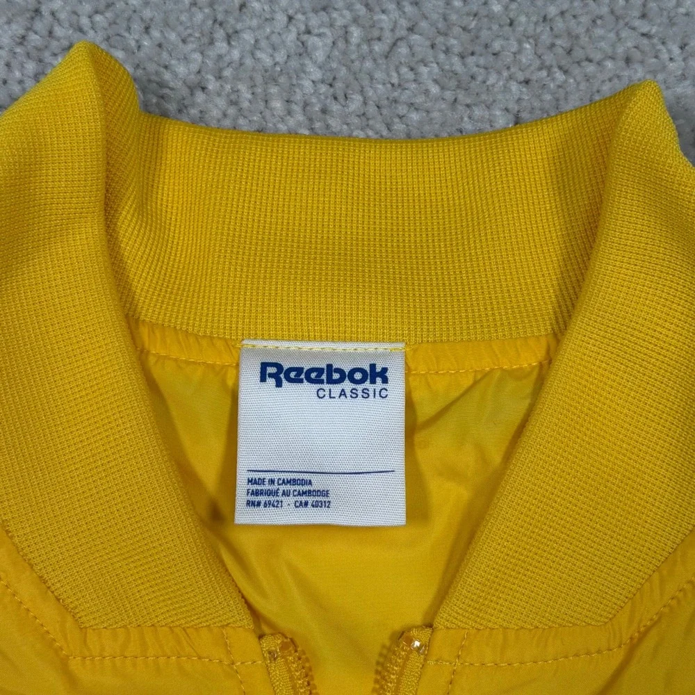 Reebok Classic Mens Yellow Black Colorblock Vector Track Jacket EC4624 Size M